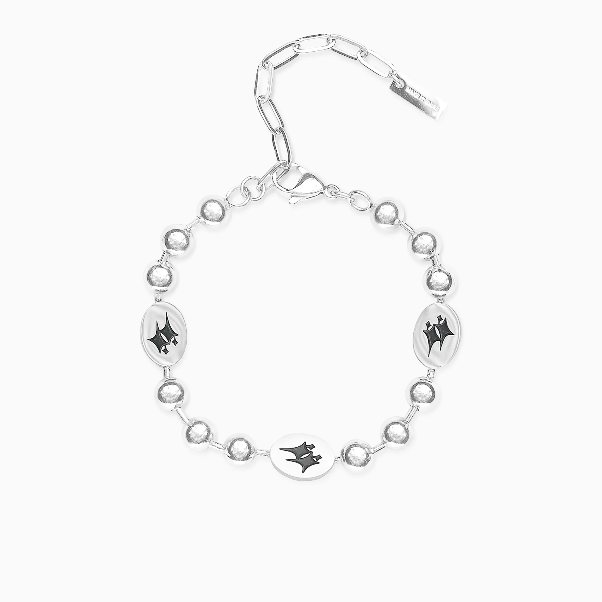 Bracelet Bead link Signature Argenté