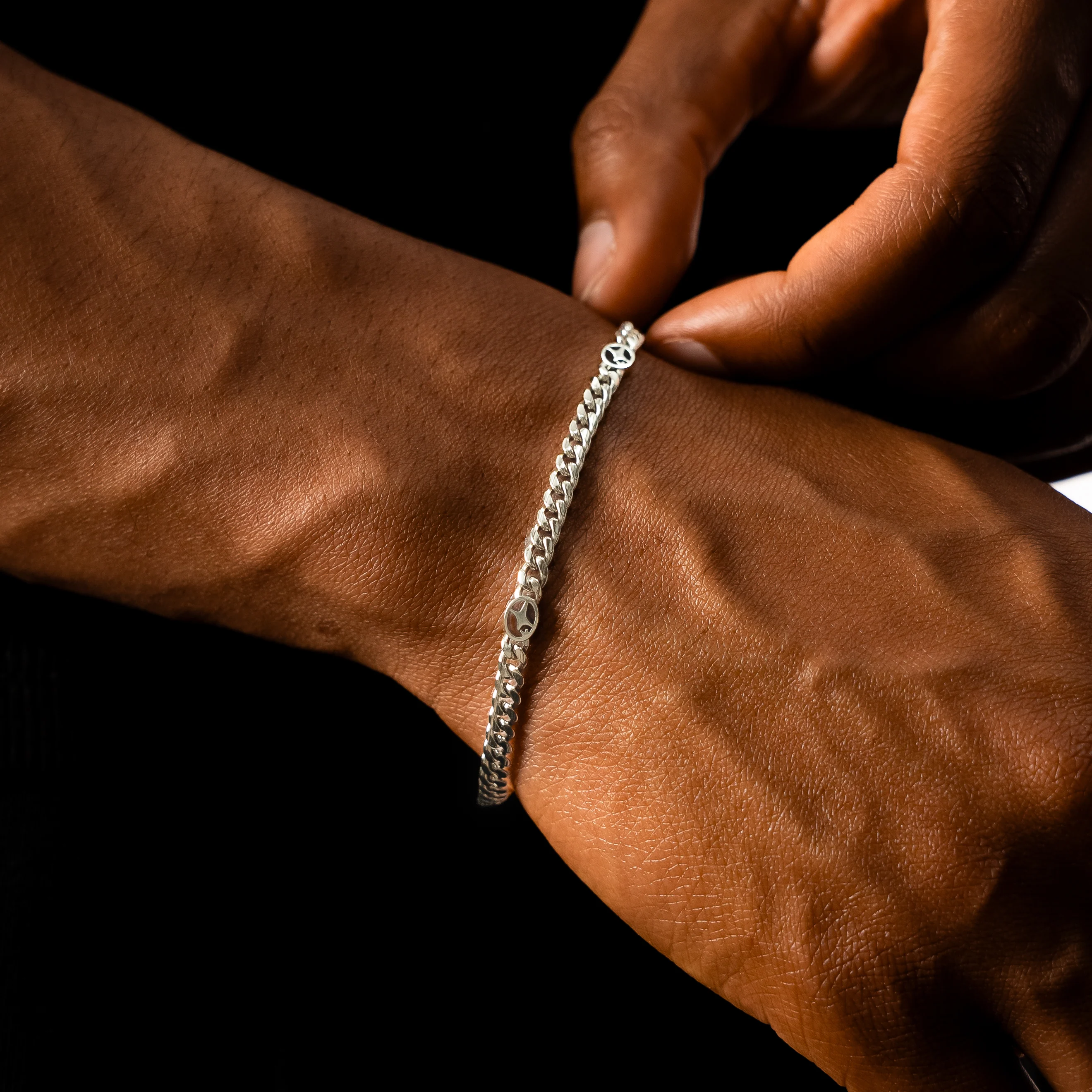 Bracelet Cuban link 4 mm Signature Argenté - Image 2
