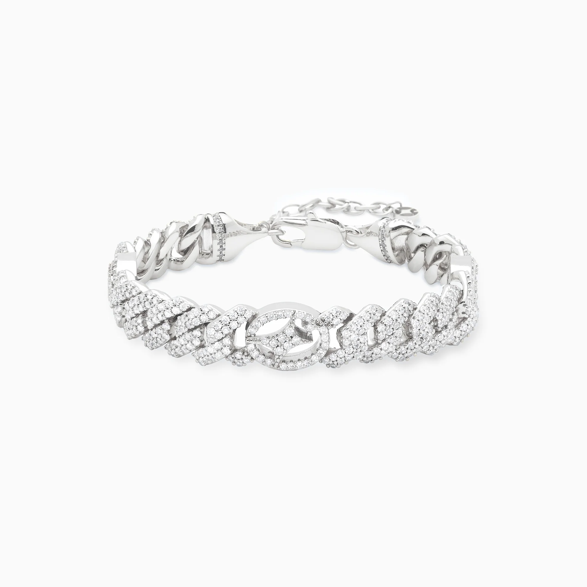 Bracelet Prong link Signature 10mm Argenté