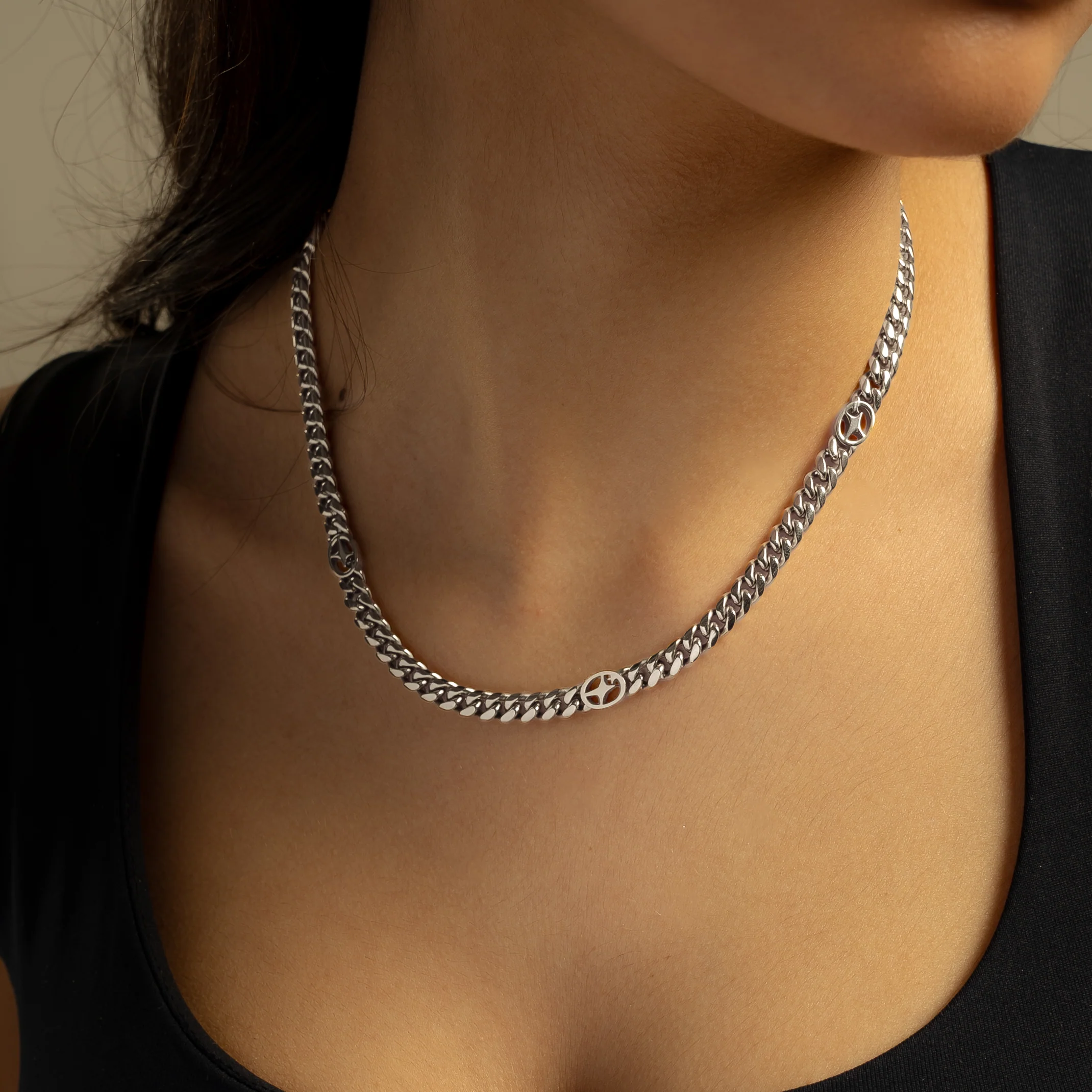 Chaîne Cuban link 6 mm Signature Argentée - Image 2
