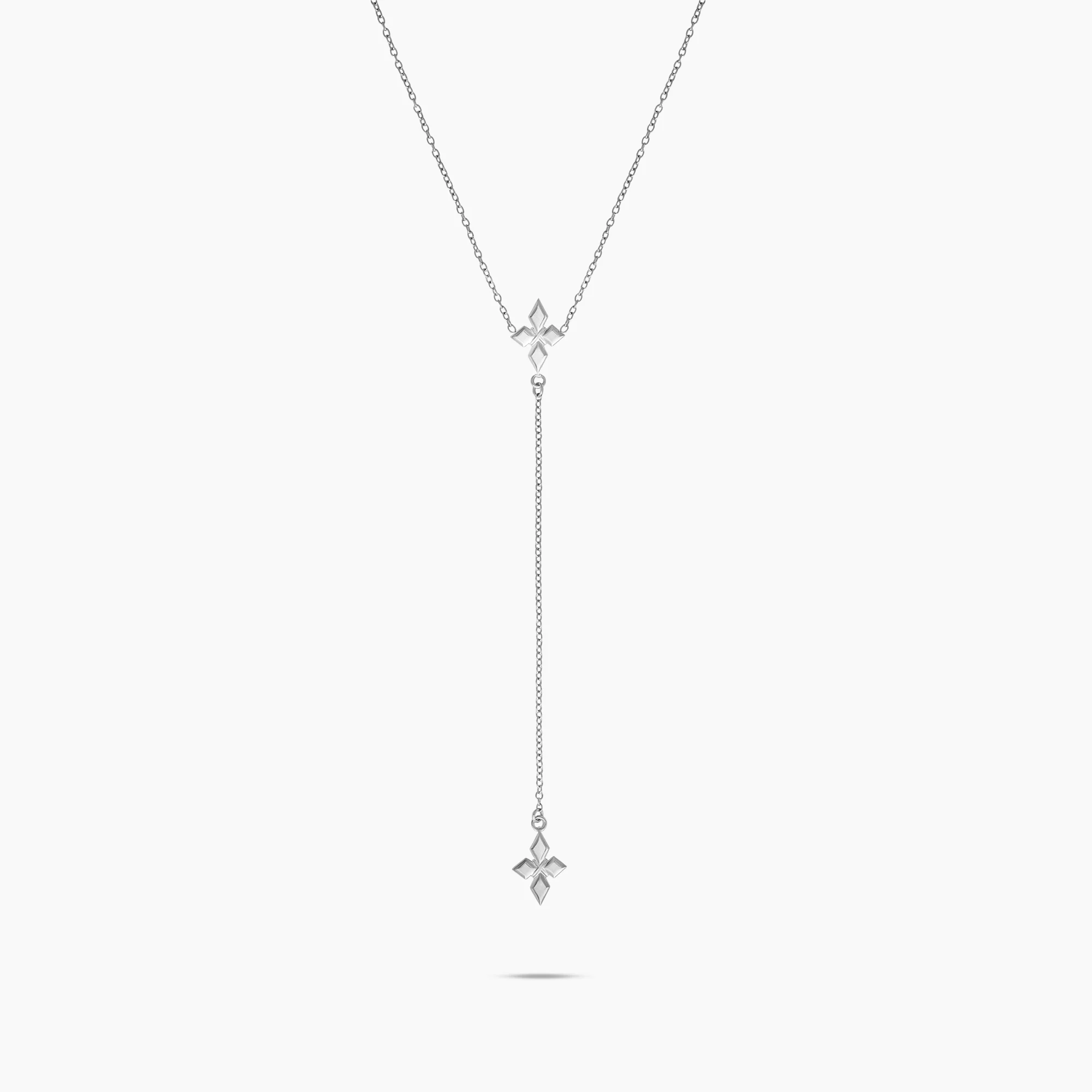 Chaîne Double Crossed Star - Argenté