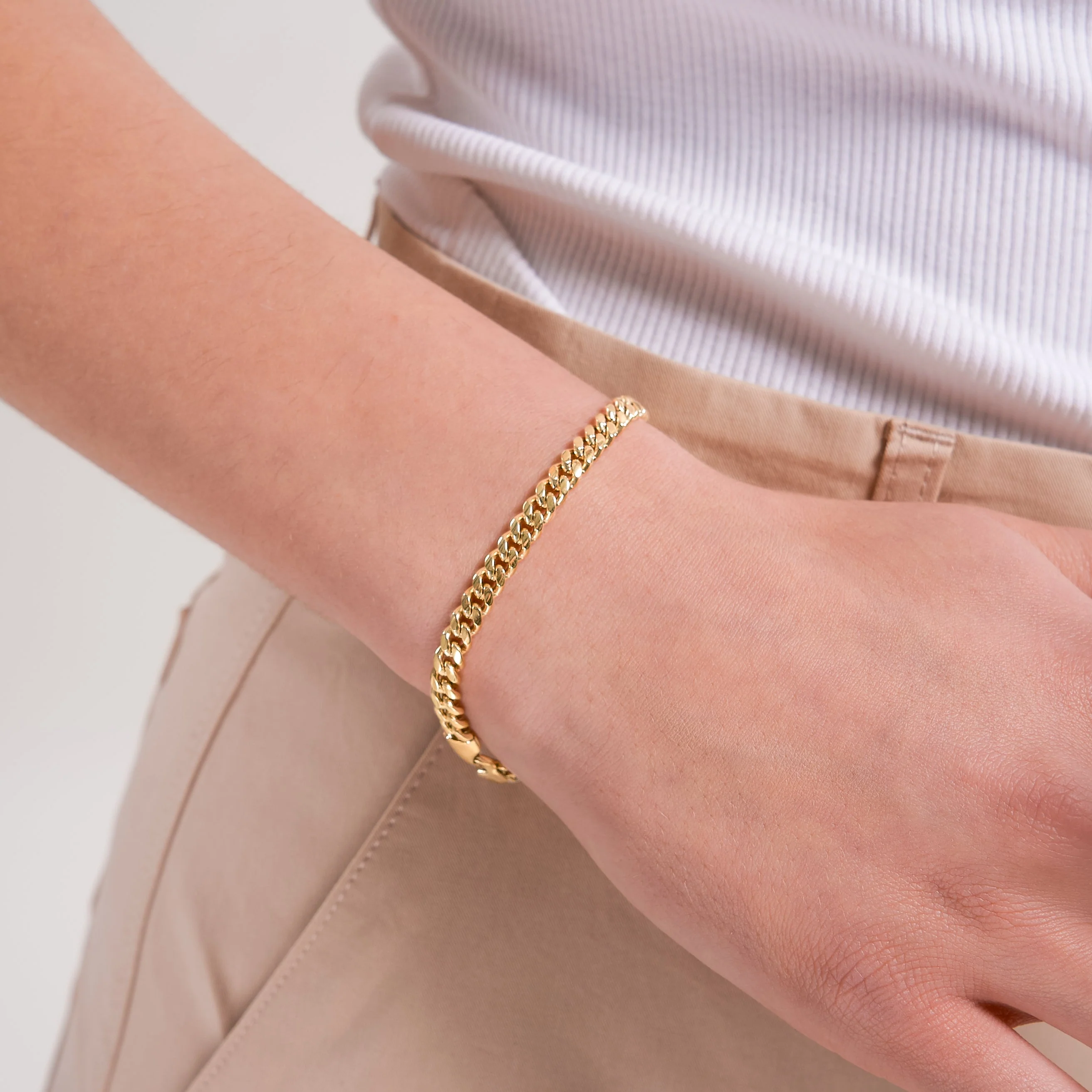 Bracelet Cuban link 5 mm doré - Image 3