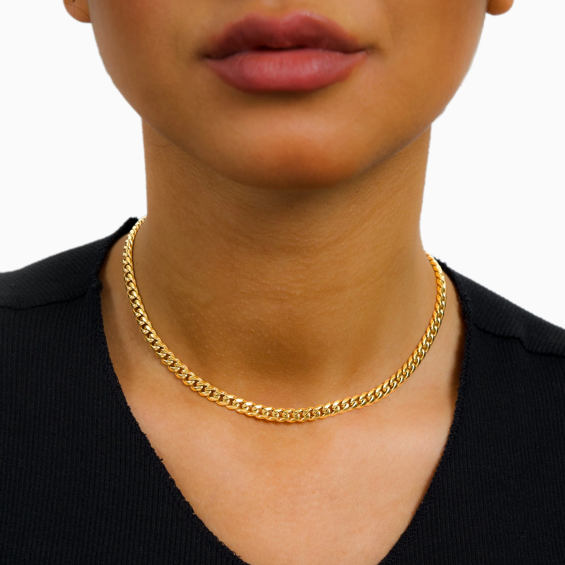 Chaîne Cuban link 5 mm dorée - Image 2