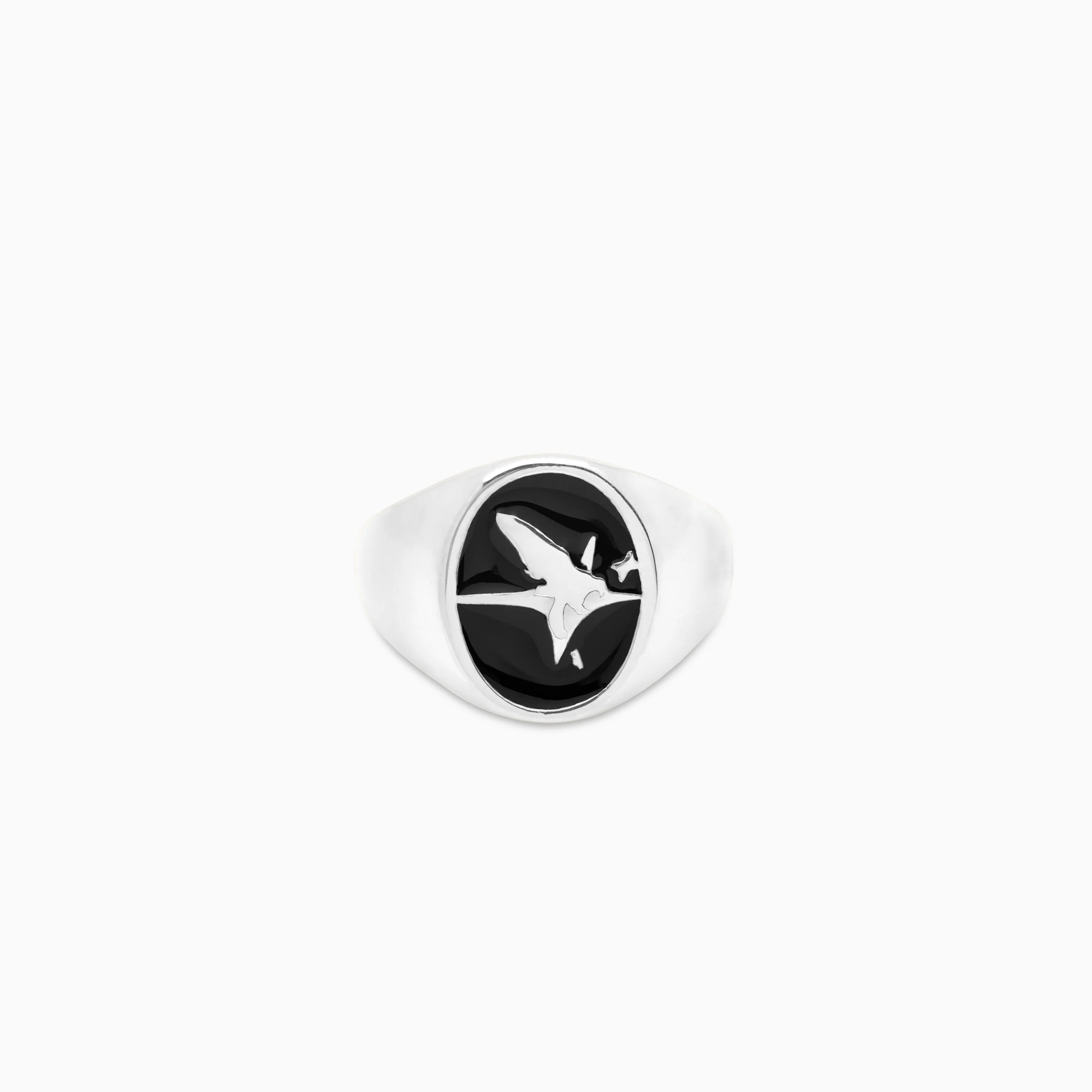 Eagle signet ring argentée