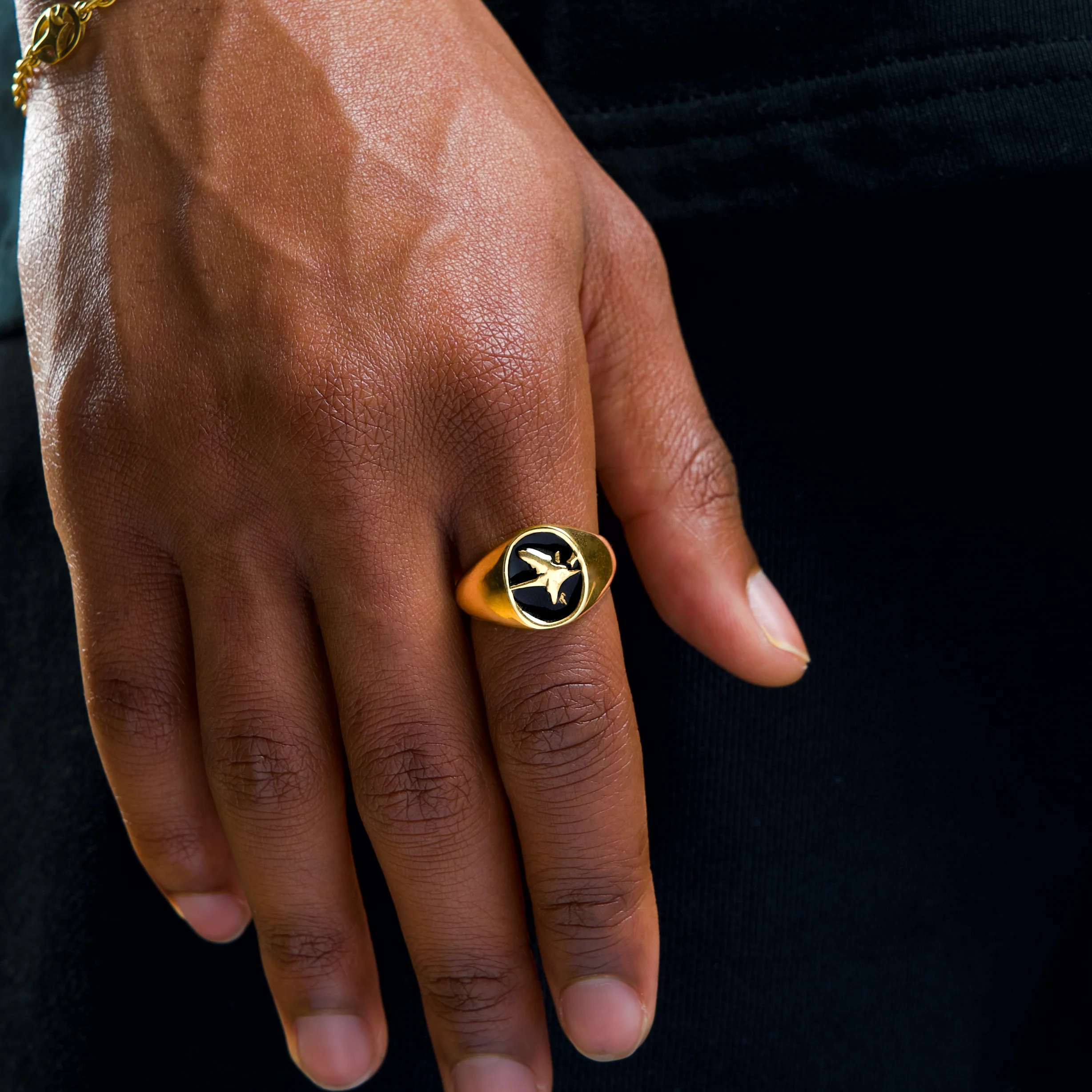 Eagle signet ring dorée - Image 2