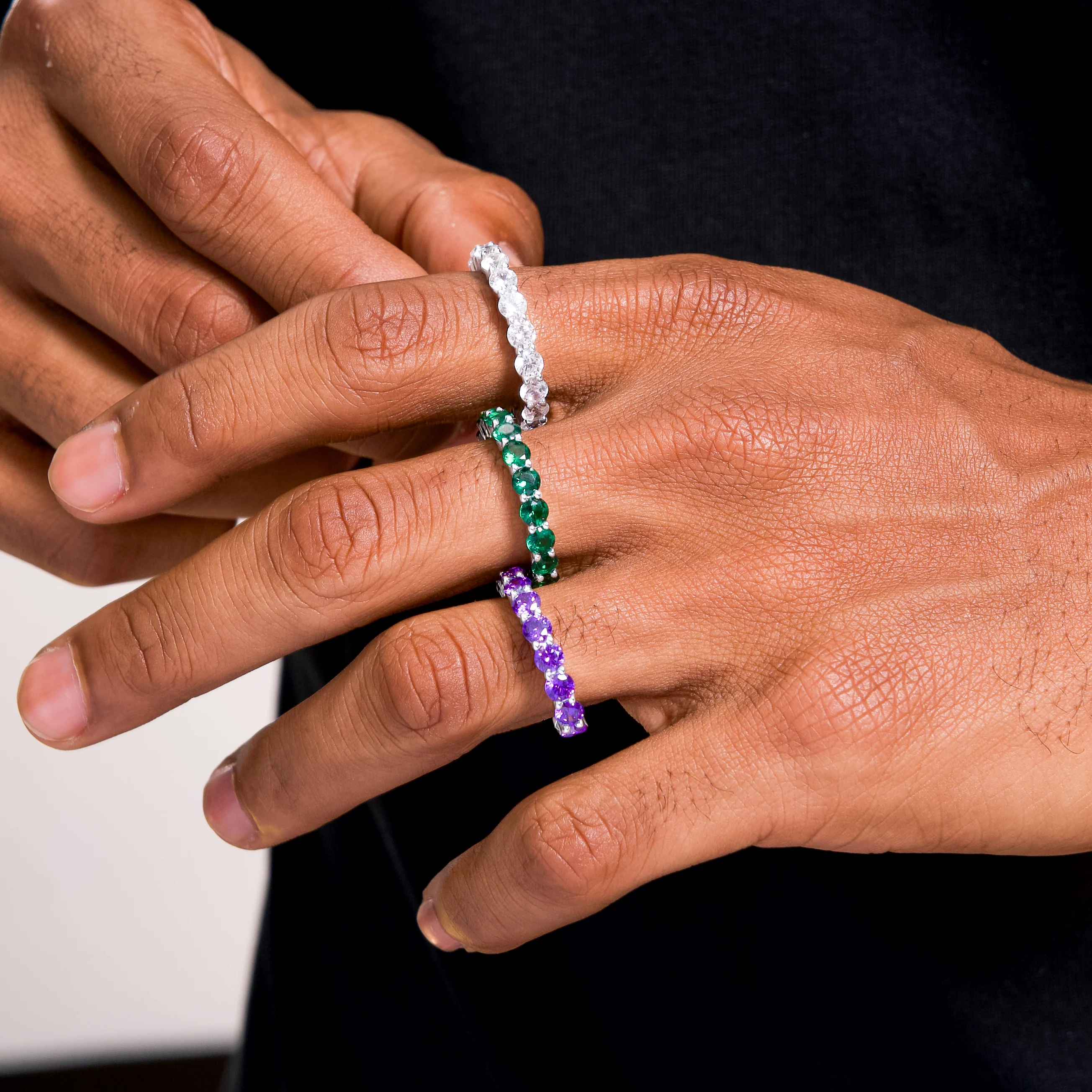 Eternity ring argentée - Violet - Image 2