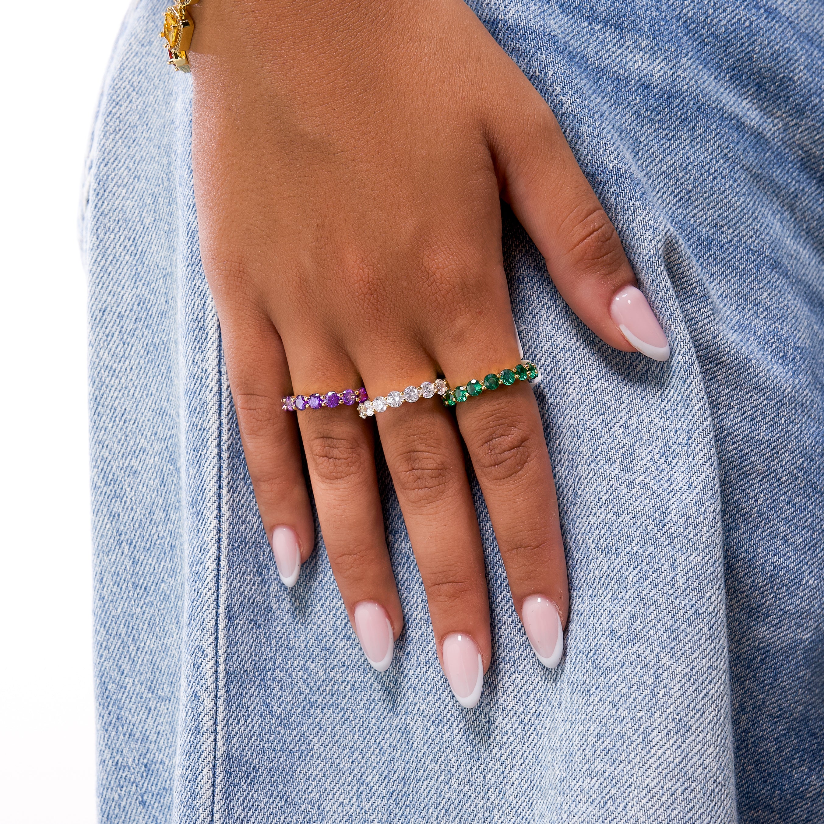 Eternity ring dorée - Violet - Image 2