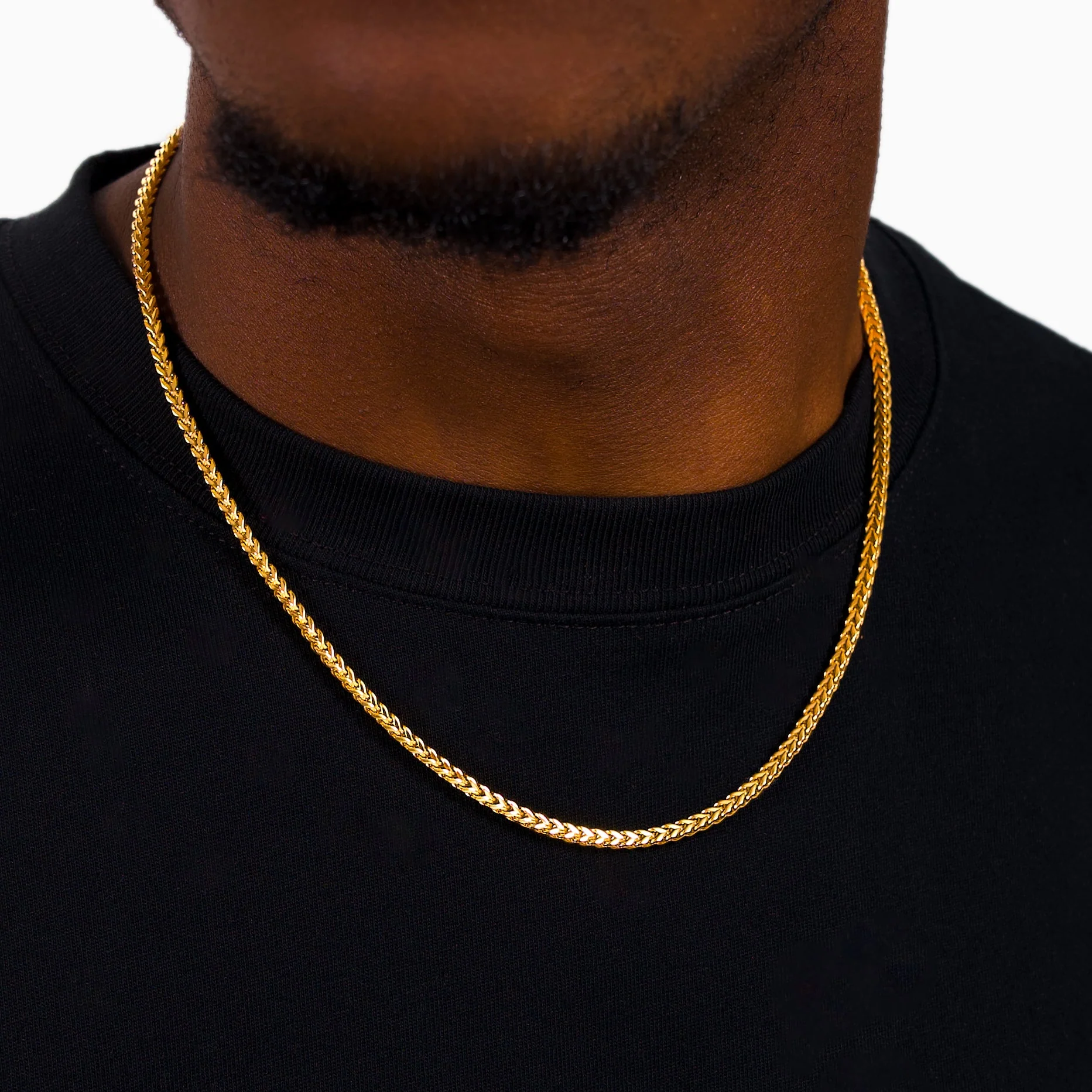 Chaîne Franco 3 mm dorée - Image 4