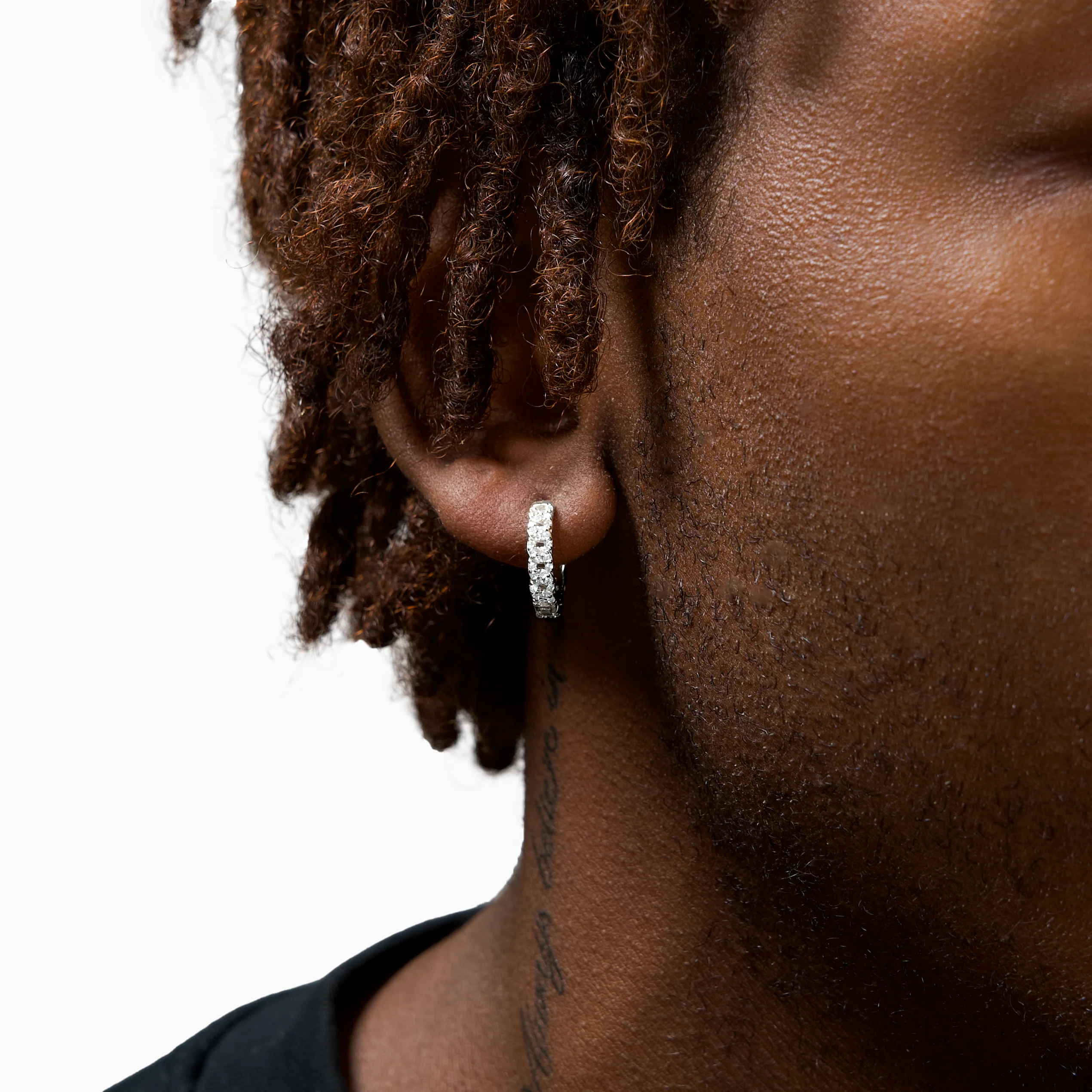 Iced cuban link earrings argentées - Image 2