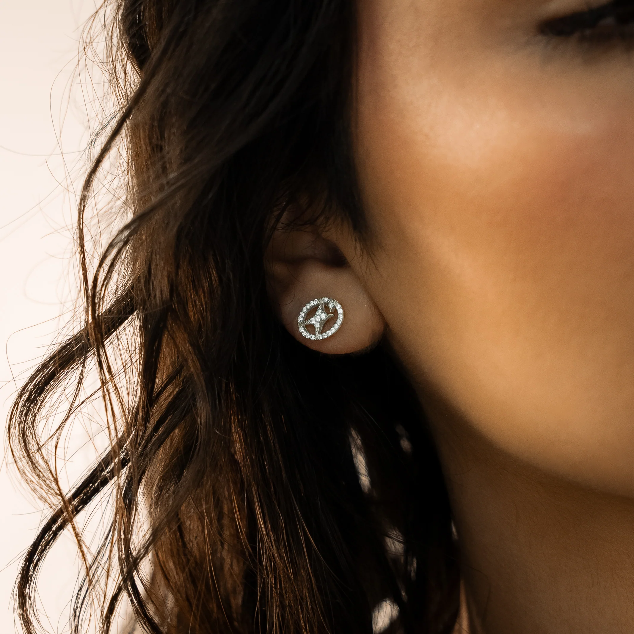 Iced Round signature earrings argentées - Image 2