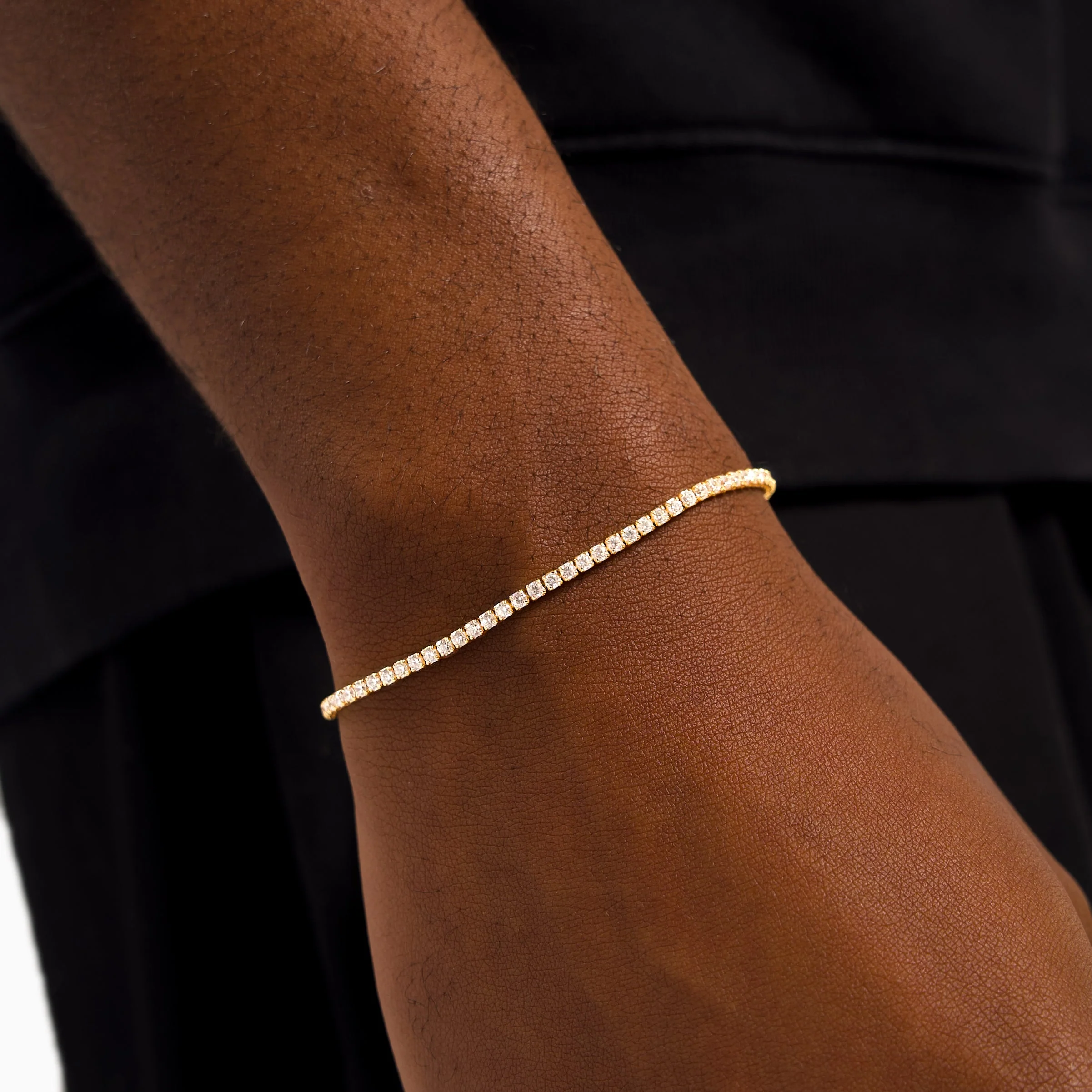 Bracelet Tennis 2 mm doré - Image 2