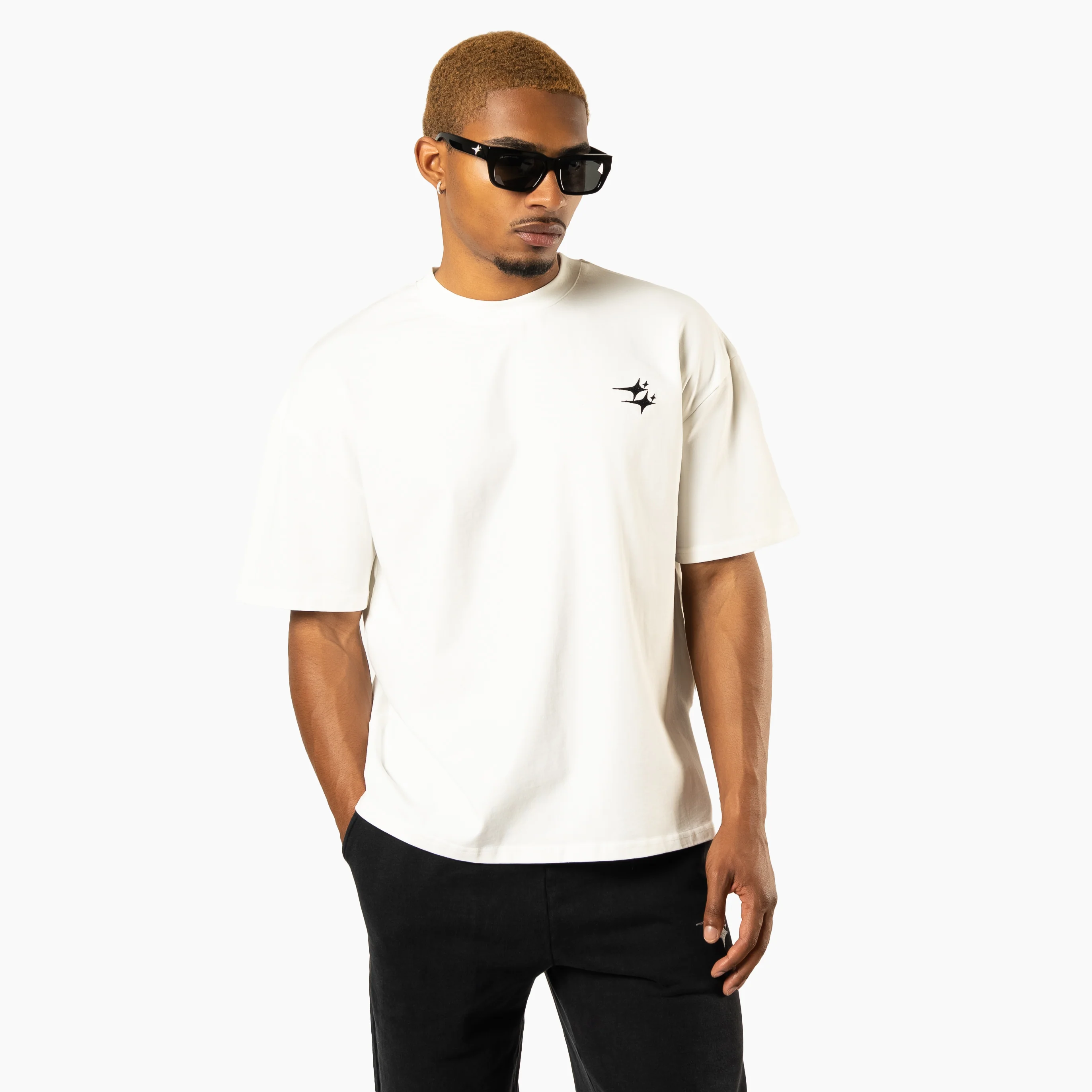 T-shirt Double Stars Blanc - Image 4