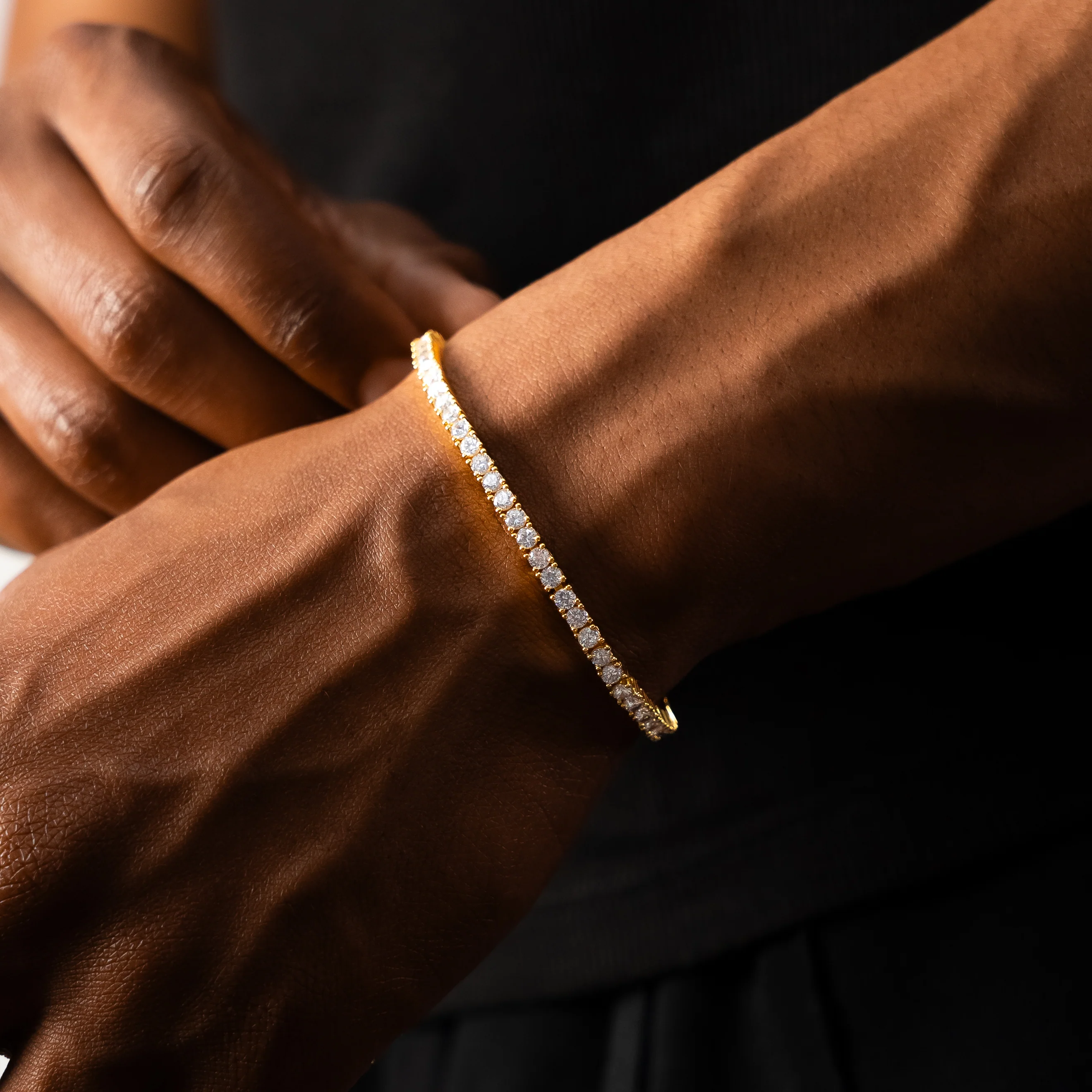 Bracelet Tennis 3 mm doré - Image 2