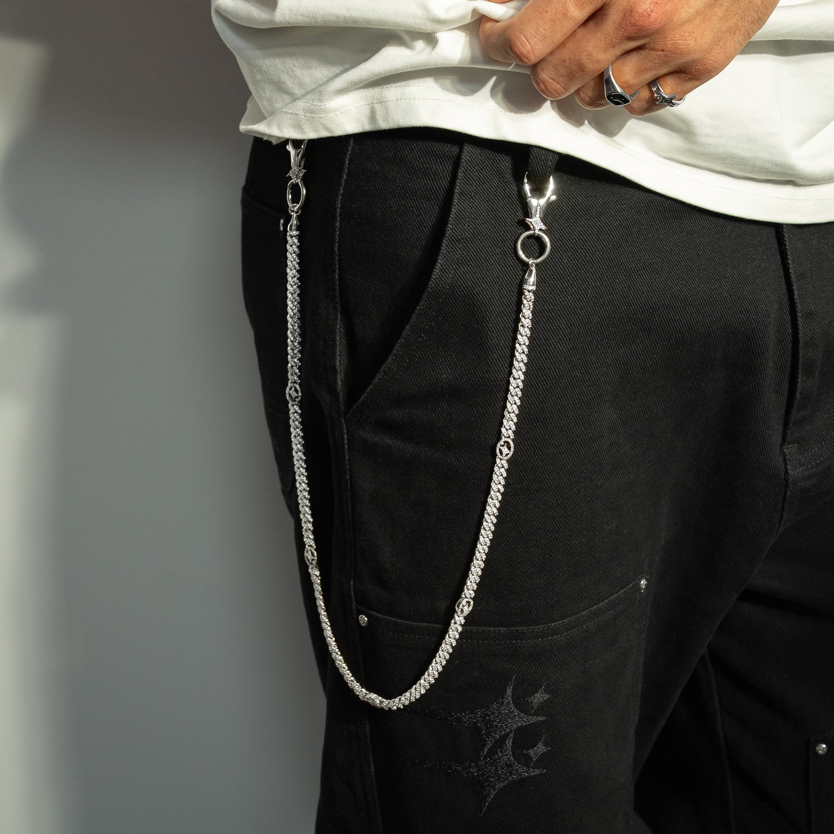 Wallet Chain Iced Cuban link Signature 5 mm Argentée - Image 2
